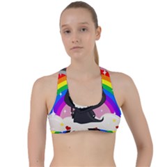 Cute Grim Reaper Criss Cross Racerback Sports Bra by Valentinaart