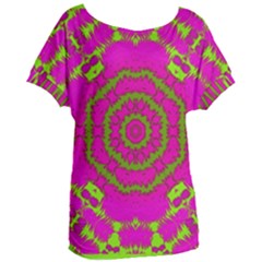 Fern Forest Star Mandala Decorative Women s Oversized Tee by pepitasart