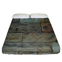 Wall Stone Granite Brick Solid Fitted Sheet (king Size)
