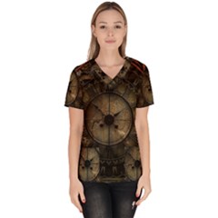 Steampunk, Wonderful Noble Steampunnk Design Scrub Top by FantasyWorld7