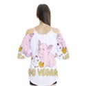 Go Vegan - Cute Pig and Chicken Flutter Tees View2