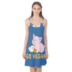 Go Vegan - Cute Pig And Chicken Camis Nightgown