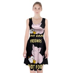 Friends Not Food - Cute Pig And Chicken Racerback Midi Dress