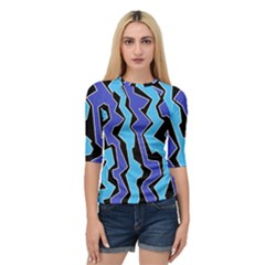Vertical Blues Polynoise Quarter Sleeve Raglan Tee