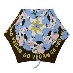 Friends Not Food - Cute Cow, Pig And Chicken Mini Folding Umbrellas by Valentinaart