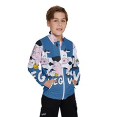 Friends Not Food - Cute Cow, Pig And Chicken Wind Breaker (kids) by Valentinaart