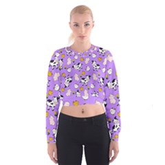 The Farm Pattern Cropped Sweatshirt