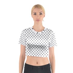 White Polka Dots Cotton Crop Top by jumpercat