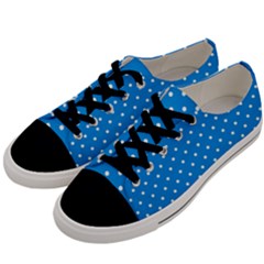 Blue Polka Dots Men s Low Top Canvas Sneakers by jumpercat