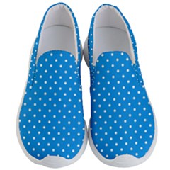 Blue Polka Dots Men s Lightweight Slip Ons by jumpercat