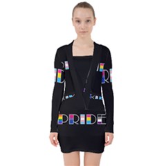 Pride V-neck Bodycon Long Sleeve Dress by Valentinaart