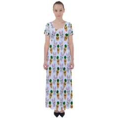 Easter Kawaii Pattern High Waist Short Sleeve Maxi Dress by Valentinaart