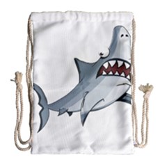 Scary Cute Shark Drawstring Bag (large) by ImagineWorld