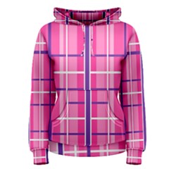 Gingham Hot Pink Navy White Women s Pullover Hoodie by Nexatart