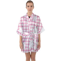 Easter Patches  Quarter Sleeve Kimono Robe by Valentinaart