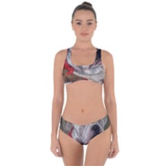 Dog Portrait Criss Cross Bikini Set by redmaidenart
