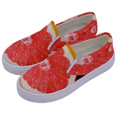 Grapefruit 1 Kids  Canvas Slip Ons by trendistuff
