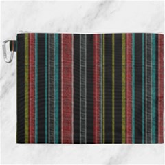 Multicolored Dark Stripes Pattern Canvas Cosmetic Bag (xxxl) by dflcprints