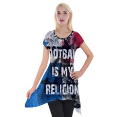 Football Is My Religion Short Sleeve Side Drop Tunic by Valentinaart
