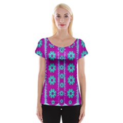Fern Decorative In Some Mandala Fantasy Flower Style Cap Sleeve Tops by pepitasart