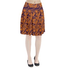 Orange And Purple Liquid Pleated Skirt by berwies