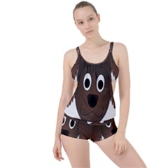 Dog Pup Animal Canine Brown Pet Boyleg Tankini Set  by Nexatart