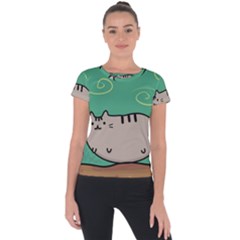 Fat Cat Short Sleeve Sports Top  by Sapixe