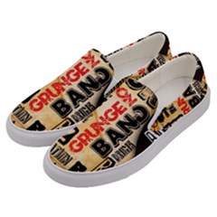 Guitar Typography Men s Canvas Slip Ons by Sapixe