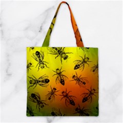 Insect Pattern Zipper Grocery Tote Bag by Sapixe