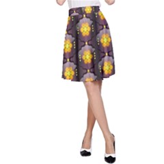 Pattern Background Yellow Bright A-line Skirt