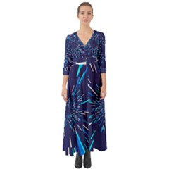 Space Trip 3 Button Up Boho Maxi Dress