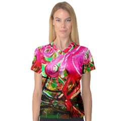Dscf2035 - Flamingo On A Chad Lake V-neck Sport Mesh Tee