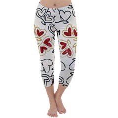 Love Love Hearts Capri Winter Leggings  by Oniriks