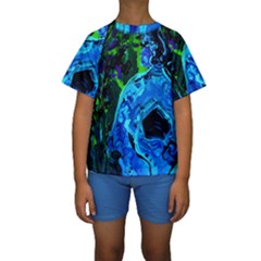 Dscf1604 - Lady In Blue Kimono Kids  Short Sleeve Swimwear by bestdesignintheworld