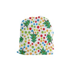 Pattern Circle Multi Color Drawstring Pouches (medium)  by Sapixe