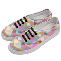 Mosaic Background Cube Pattern Women s Classic Low Top Sneakers