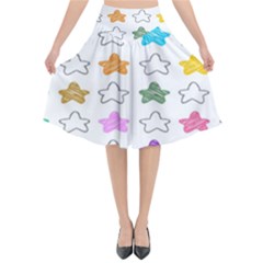 Stars Set Up Element Disjunct Image Flared Midi Skirt by Sapixe