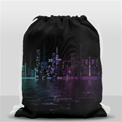 City Night Skyscrapers Drawstring Bag (small)