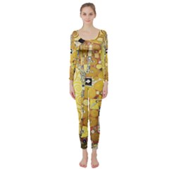 The Embrace - Gustav Klimt Long Sleeve Catsuit by Valentinaart
