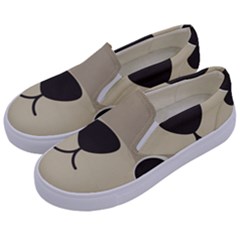 Animal Bear Cartoon Children Kids Kids  Canvas Slip Ons by Simbadda
