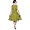 Sunshine And Silver Hearts In Love V-Neck Midi Sleeveless Dress  View2