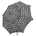 Abstract Wavy Black And White Pattern Hook Handle Umbrellas (Small) View2