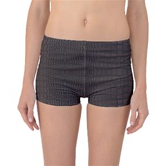 Gator Brown Leather Print Boyleg Bikini Bottoms