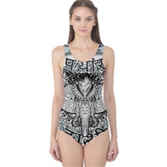 Ornate Hindu Elephant  One Piece Swimsuit by Valentinaart