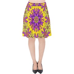 Fantasy Flower Wreath With Jungle Florals Velvet High Waist Skirt by pepitasart