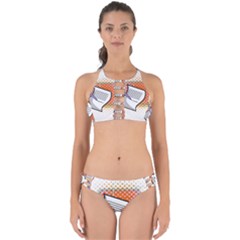 Letter Paper Note Design White Perfectly Cut Out Bikini Set by Sapixe