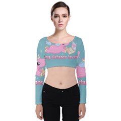 Long Distance Lover - Cute Unicorn Velvet Crop Top by Valentinaart