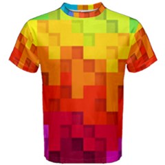 Abstract Background Square Colorful Men s Cotton Tee by Nexatart
