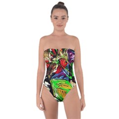 Lillies In The Terracotta Vase 1 Tie Back One Piece Swimsuit