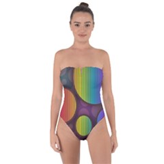 Background Colorful Abstract Circle Tie Back One Piece Swimsuit